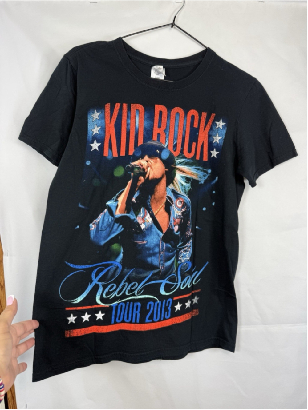 Kid Rock Rebel Soul Tour Concert US 2013 Graphic Black Cotton T-Shirt Mens Sz S